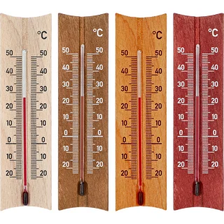 Termometru de cameră din lemn (-20 până la +50°C), 15 cm, mix