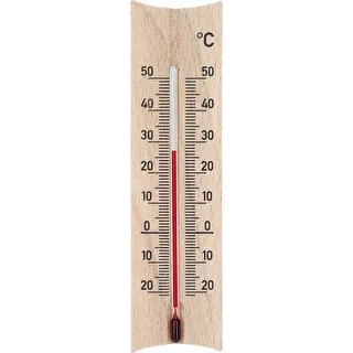 Termometru de cameră din lemn (-20 până la +50°C), maro deschis, 15 cm