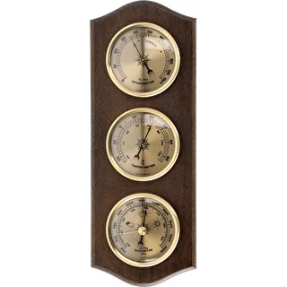 Stație meteo retro - culoare wenge cu cadrane aurii