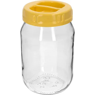 Borcan TO 1,7 L cu capac galben din plastic, cu mâner, fi 100, 1 buc.