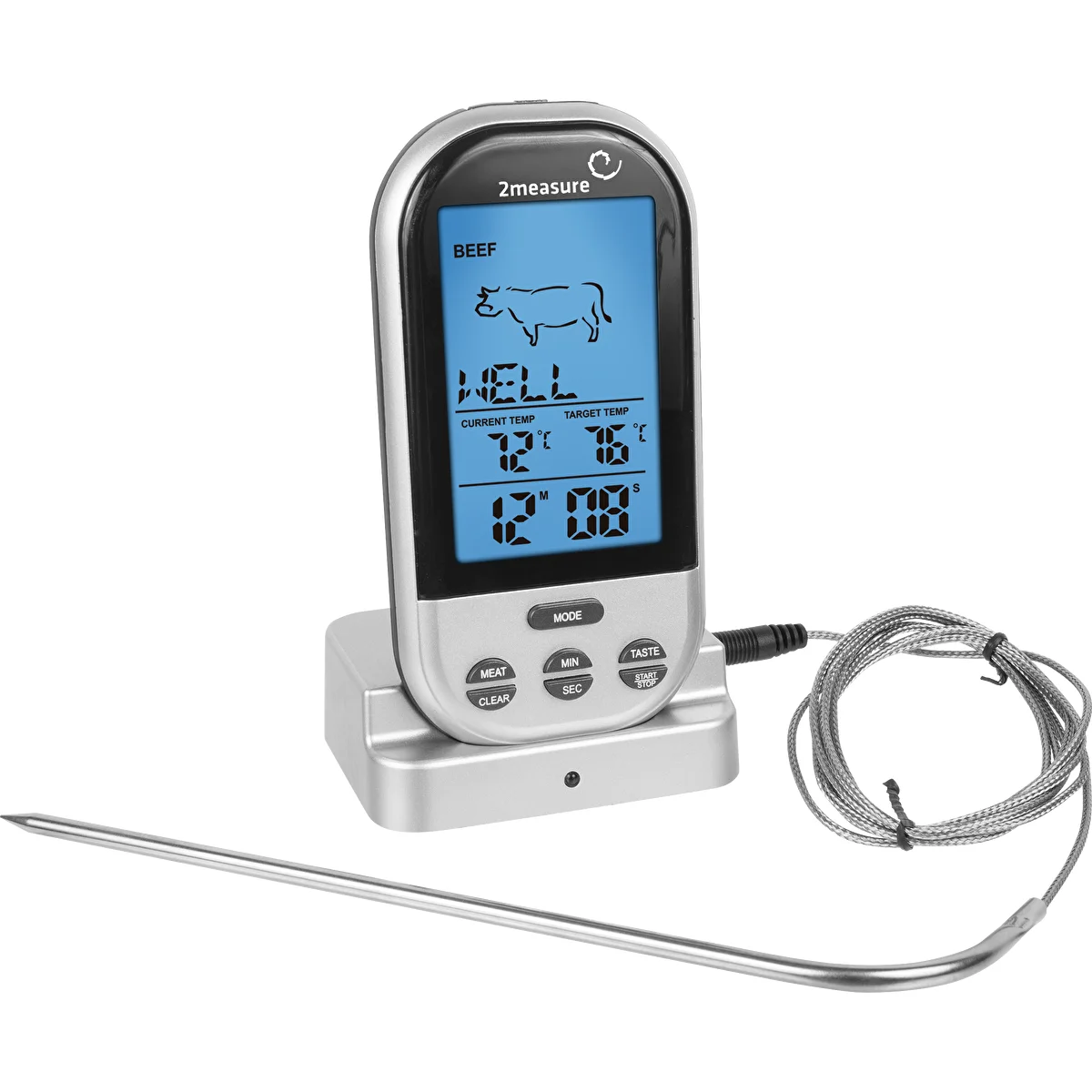 Termometru de bucătărie electronic fără fir cu sondă (0°C până la 250°C)