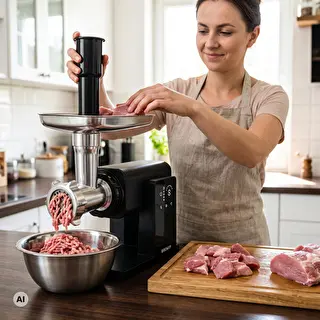 Mașină multifuncțională de tocat carne – cu panou tactil, dispozitiv de mărunțire și pasare, 2000 W – photo 8
