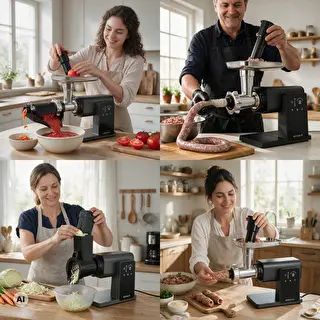 Mașină multifuncțională de tocat carne – cu panou tactil, dispozitiv de mărunțire și pasare, 2000 W – photo 9