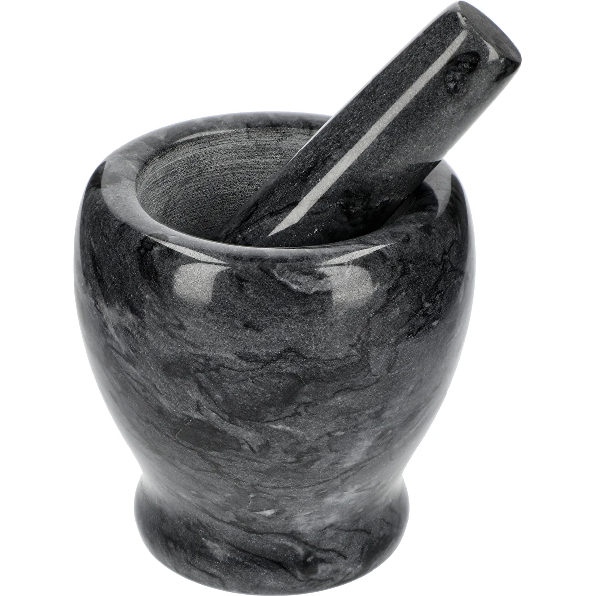 Mojar de bucătărie din marmură, negru, fi 10,5 cm
