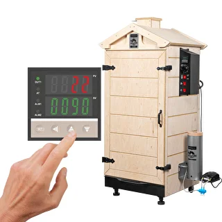 Afumătoare dragON PLYWOOD NATURE fără cadru, cu controler digital, 200 L