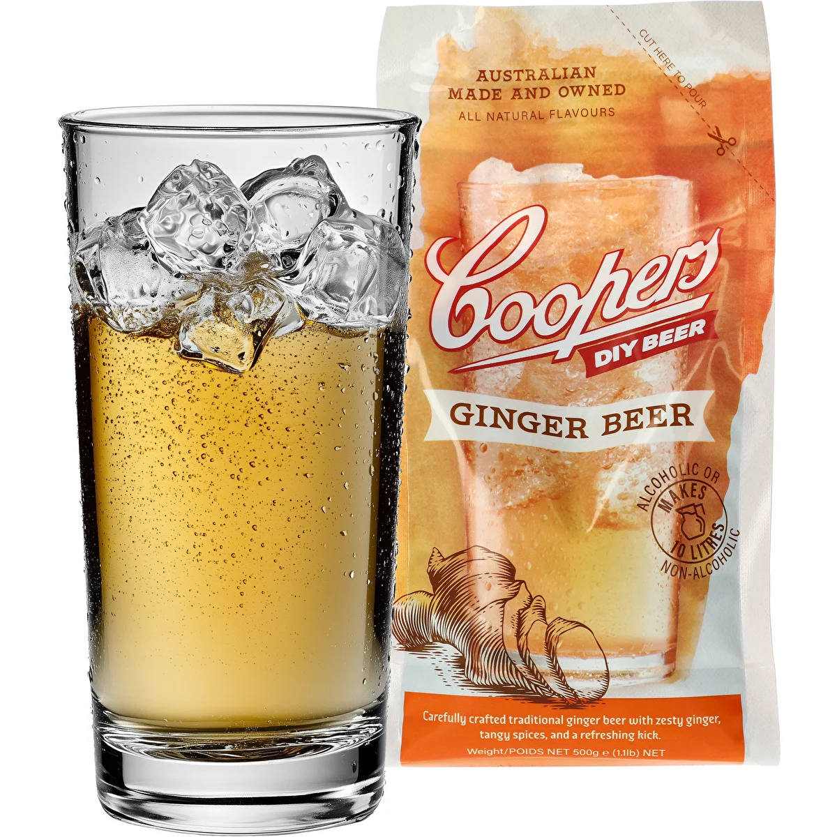 Concentrat Coopers pentru prepararea berii Ginger Beer, 0,5 kg