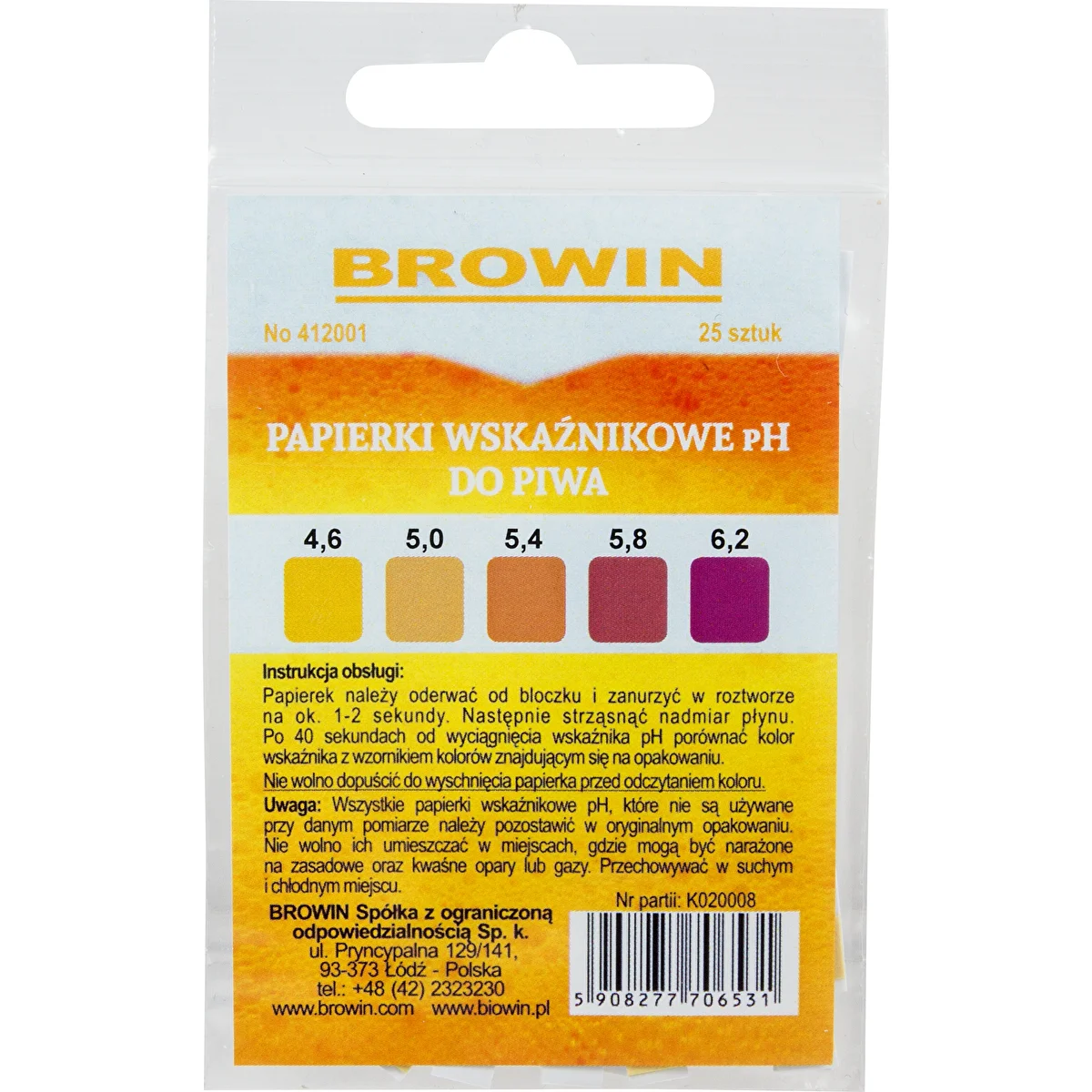 Hârtie de testare pH pentru bere - hârtie de turnesol