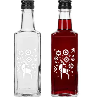 Sticlă Receptura, 250 ml cu capac - Ren de Crăciun – photo 2