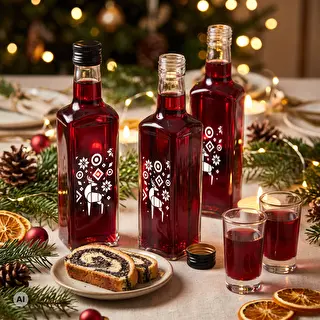 Sticlă Receptura, 250 ml cu capac - Ren de Crăciun – photo 6