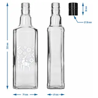 Sticlă Tynktura, 500 ml cu capac filetat - Ren de Crăciun – photo 5