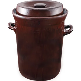 Oală de ceramică - 15l pentru fermentare cu garnitură de apă și capac
