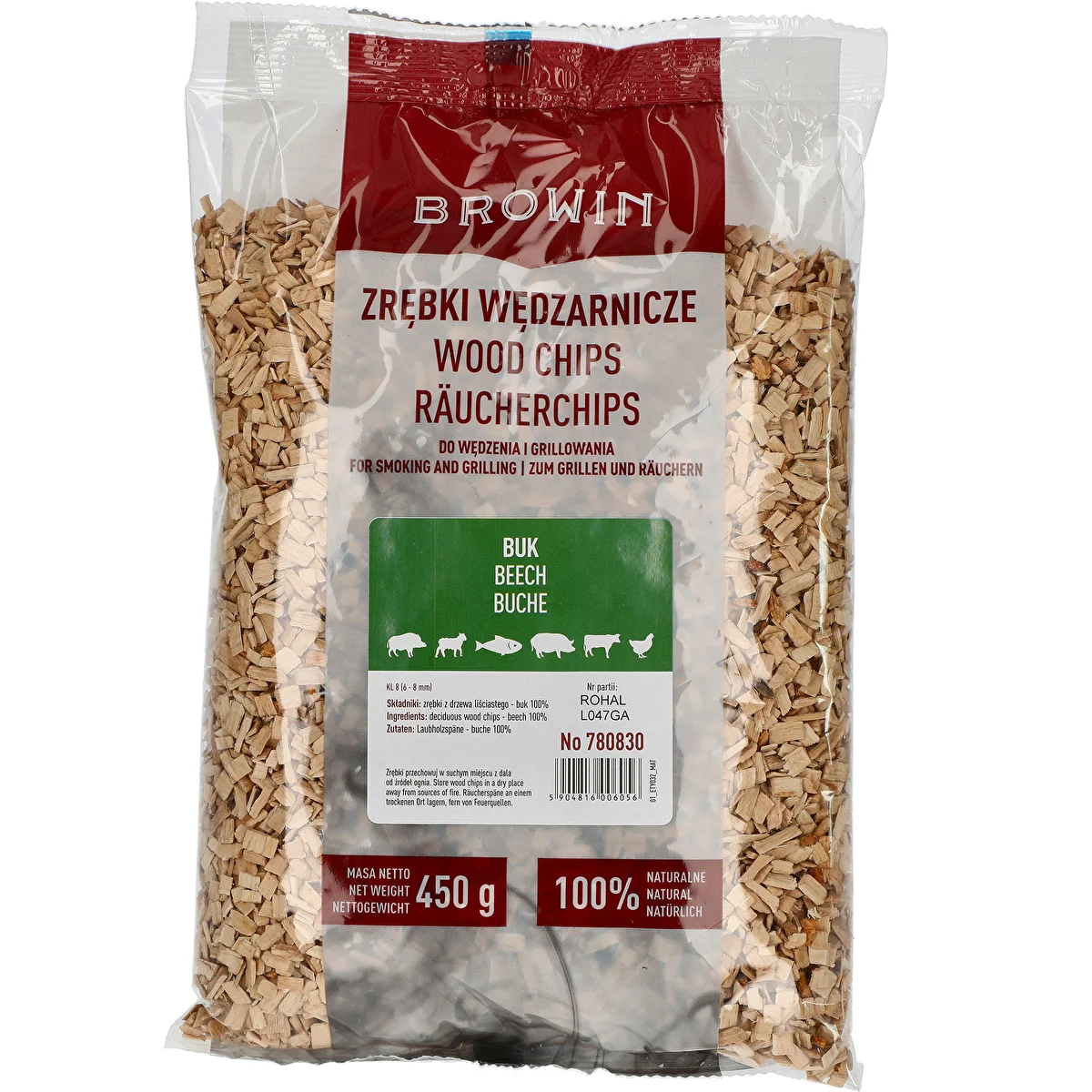 Așchii de lemn pentru afumare/grătar, fag, 450 g, cl. 8