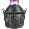 Balon pentru vin 15 L cu gât larg în coș de plastic - 6 