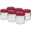 Borcan 212 ml fi66/4 cu capac bordo 6 buc. ['set de borcane', ' borcane pentru gemuri', ' borcane cu capace', ' borcane fi 66', ' borcane cu capace 4 cleme', ' borcane cu capace bordo', ' pentru conserve', ' pentru murături', ' recipient pentru condimente', ' borcan pentru piure', ' borcan pentru miere', ' pentru ciuperci murate']