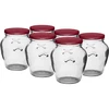 Borcan Amfora 580 ml (fi 82) cu capac bordo 6 buc - 10 