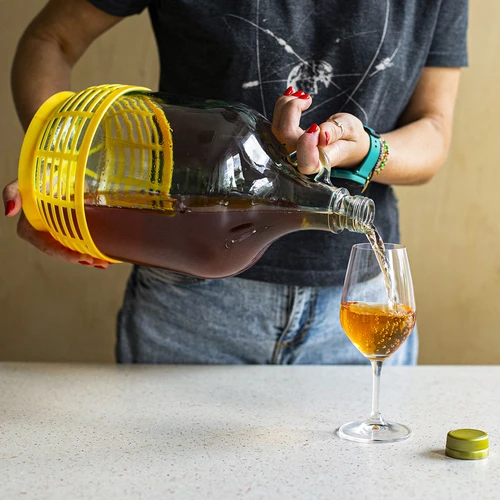 4 x Dama 5L cu dop, tub fermentare, capac și coș. - 12