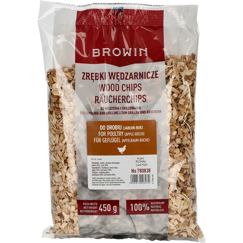 Așchii de lemn pentru afumare/grătar, 50% măr + 50% fag, 450 g, cl. 8