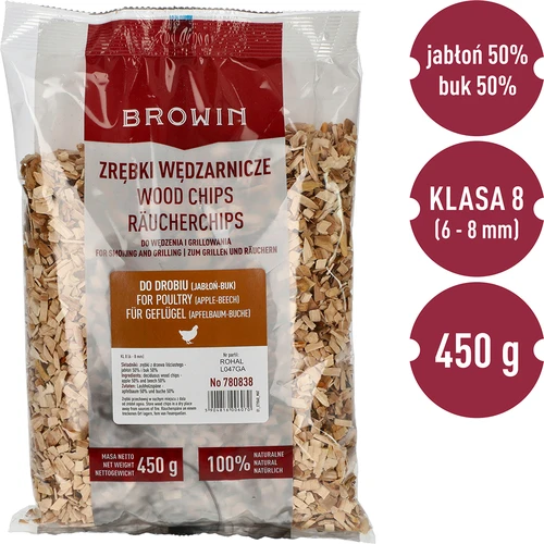 Așchii de lemn pentru afumare/grătar, 50% măr + 50% fag, 450 g, cl. 8 - 3