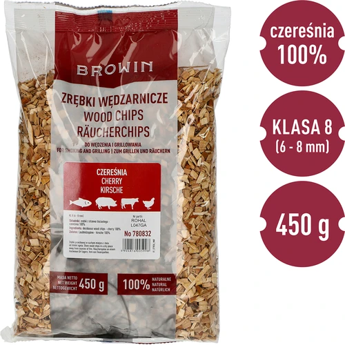 Așchii de lemn pentru afumare/grătar, cireș, 450 g, clasa 8 - 3