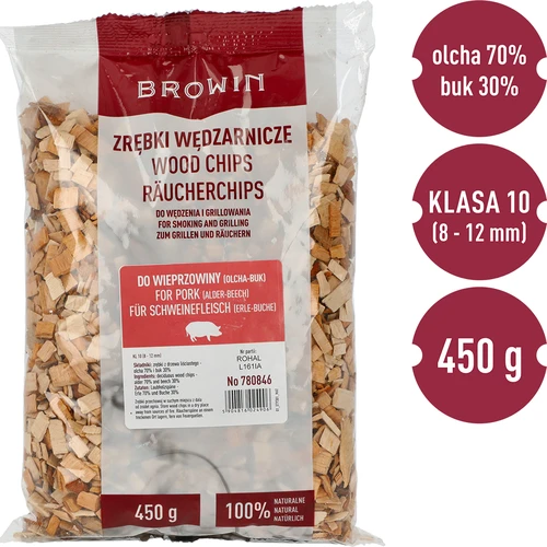 Așchii de lemn pentru afumare/grătar – porc, mix (70% arin, 30% fag), 450 g, cl. 10 - 3