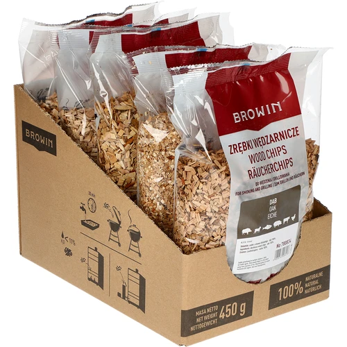 Așchii de lemn pentru afumare/grătar, stejar, 450 g, clasa 8 - 2