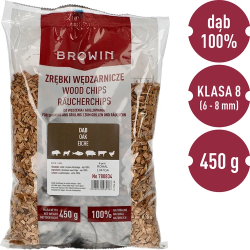 Așchii de lemn pentru afumare/grătar, stejar, 450 g, clasa 8 - 3