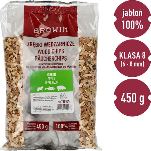 Așchii din lemn de măr pentru afumare/grătar, 450 g, clasa 8 - 3