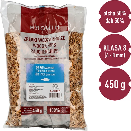 Așchii pentru afumare/grătar, 50% stejar + 50% arin, 450 g, cl. 8 - 3