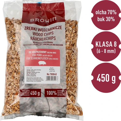 Așchii pentru afumare/grătar 70% arin + 30% fag, 450 g, cl. 8 - 3