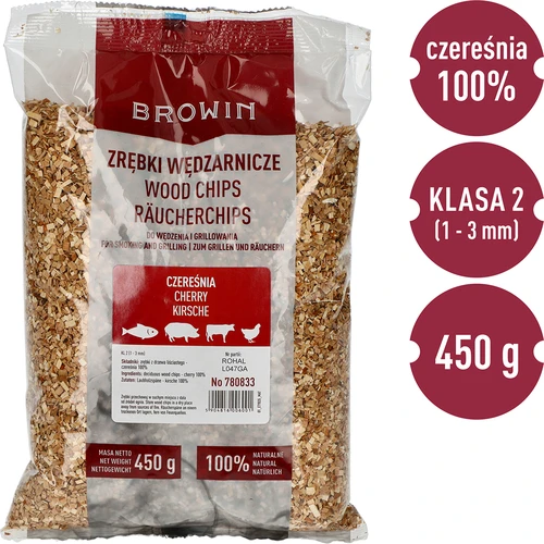 Așchii pentru afumare/grătar, cireș, 450 g, cl. 2 - 3