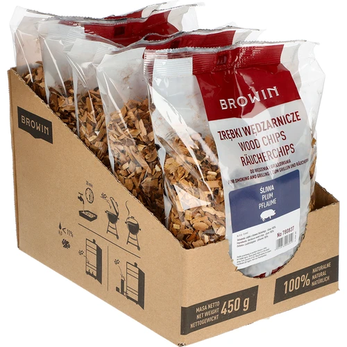 Așchii pentru afumare/grătar, lemn de prun, 450 g, clasa 8 - 2