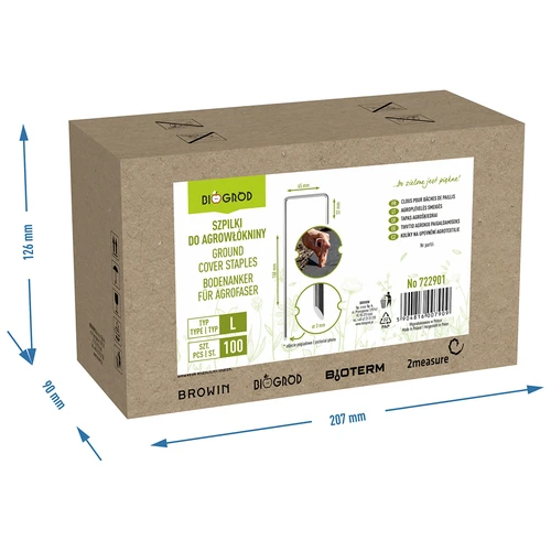 Ace pentru agrotextil, din oțel tip L - 100 buc. - 8