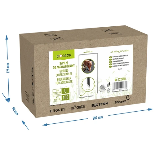 Ace pentru agrotextil, din oțel tip U - 100 buc. - 8