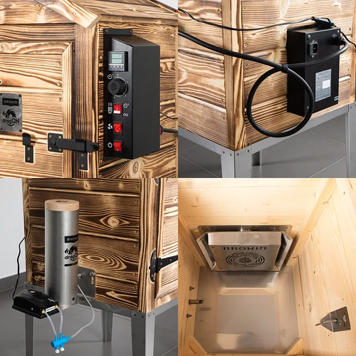 Afumătoare 115 L dragON Wood 60E – din lemn, cu focar pe lemne, cu modul electric de încălzire și controler - 4