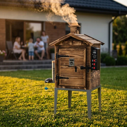 Afumătoare 115 L dragON Wood 60E – din lemn, cu focar pe lemne, cu modul electric de încălzire și controler - 12