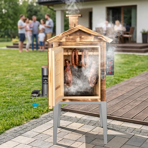 Afumătoare 115 L dragON Wood 60E – din lemn, cu focar pe lemne, cu modul electric de încălzire și controler - 13
