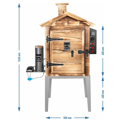 Afumătoare 115 L dragON Wood 60E – din lemn, cu focar pe lemne, cu modul electric de încălzire și controler - 8