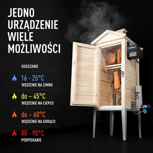 Afumătoare cu Wi-Fi, 200 L – dragON WOOD 100IQ cu modul electric de încălzire și controler - 5
