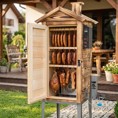 Afumătoare de grădină 200 L dragON Wood 100E – pe lemne, cu modul electric de încălzire și controler - 9
