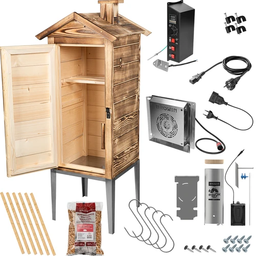 Afumătoare de grădină 200 L dragON Wood 100E – pe lemne, cu modul electric de încălzire și controler - 2