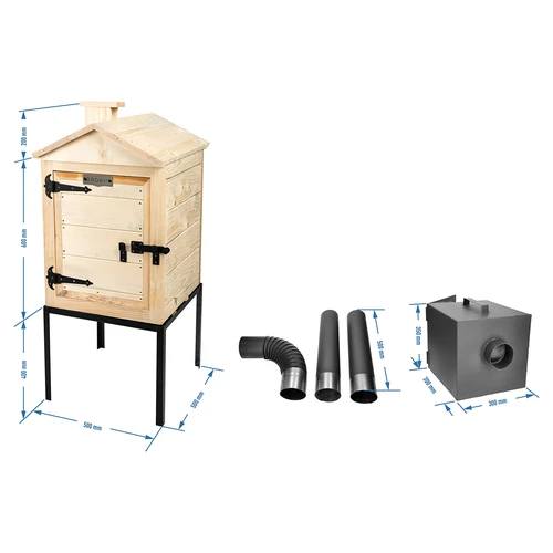Afumătoare din lemn 60 cm, cu vatră - 6
