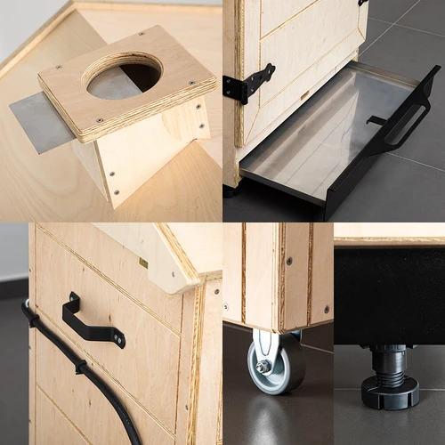 Afumătoare dragON PLYWOOD NATURE fără cadru, cu controler Wi‑Fi, 200 L - 6