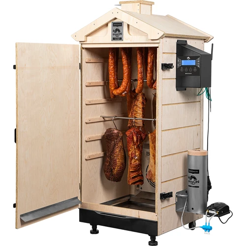 Afumătoare dragON PLYWOOD NATURE fără cadru, cu controler Wi‑Fi, 200 L - 4