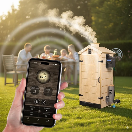 Afumătoare dragON PLYWOOD NATURE fără cadru, cu controler Wi-Fi, 200L - 9