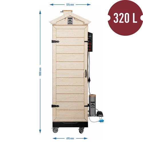 Afumătoare dragON PLYWOOD NATURE – fără cadru, modulară, cu controler digital, 320L - 8