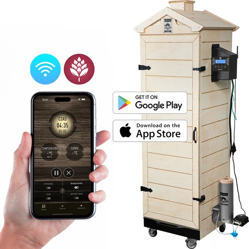 Afumătoare dragON PLYWOOD NATURE – fără ramă, modulară, cu controler Wi‑Fi, 320L