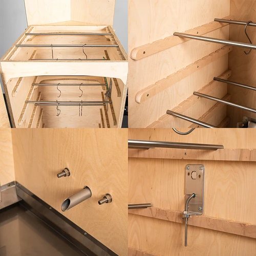 Afumătoare dragON PLYWOOD NATURE – fără ramă, modulară, cu controler Wi‑Fi, 320L - 5
