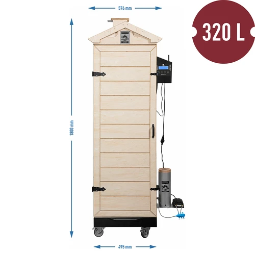 Afumătoare dragON PLYWOOD NATURE – fără ramă, modulară, cu controler Wi‑Fi, 320L - 8