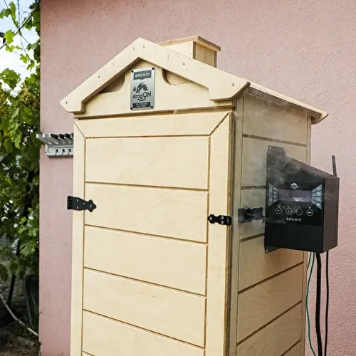 Afumătoare dragON PLYWOOD NATURE – fără ramă, modulară, cu controler Wi‑Fi, 320L - 9
