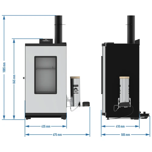 Afumătoare electrică - dragON cu generator de fum, digitală 65 L - 8